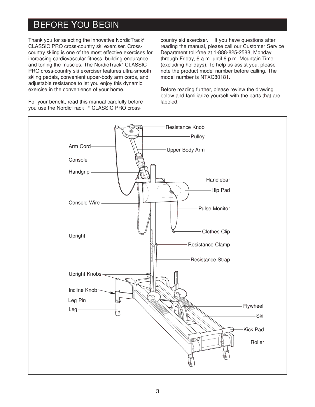 NordicTrack NTXC80181 user manual Before YOU Begin 