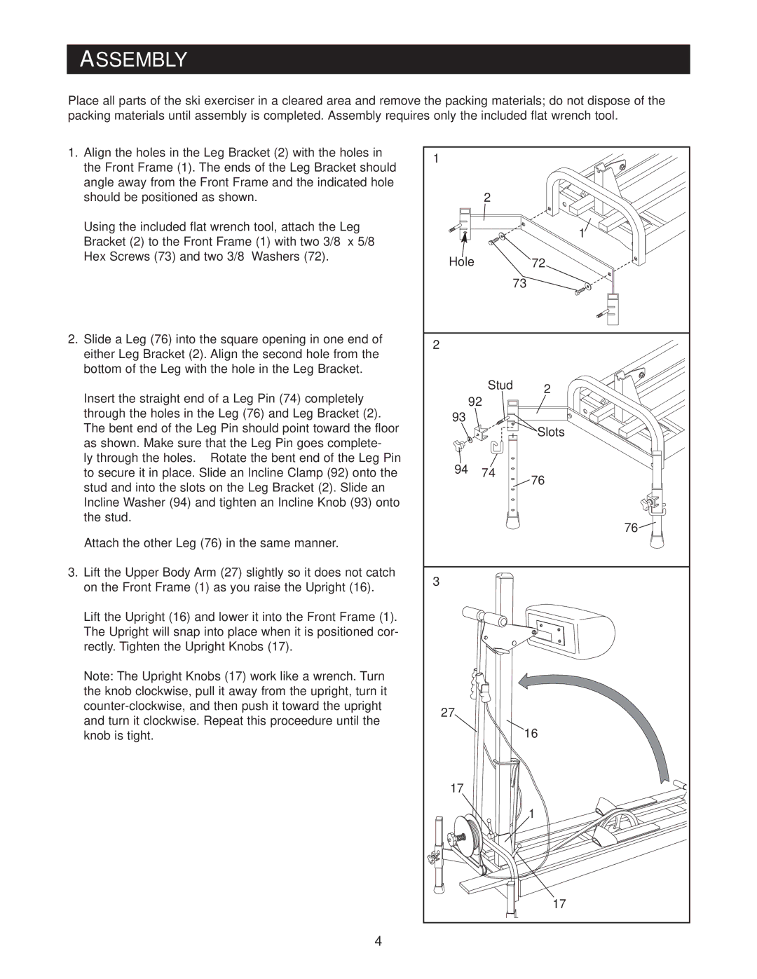 NordicTrack NTXC80181 user manual Assembly 