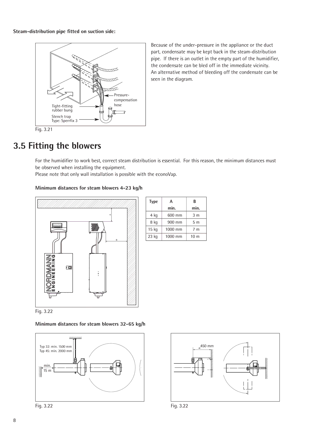 Nordmende 2401935EN0801 manual Fitting the blowers, Steam-distribution pipe fitted on suction side 