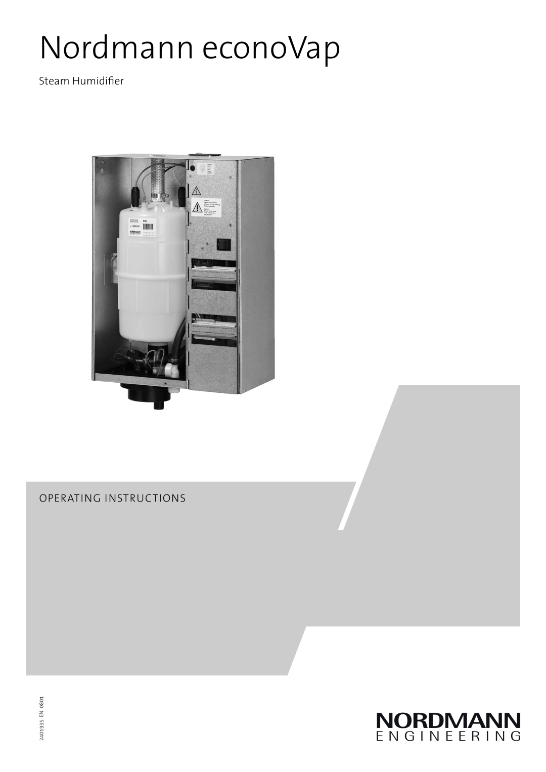 Nordmende 2401935EN0801 manual Nordmann econoVap, E N G I N E E R I N G, Steam Humidifier Operating Instructions 