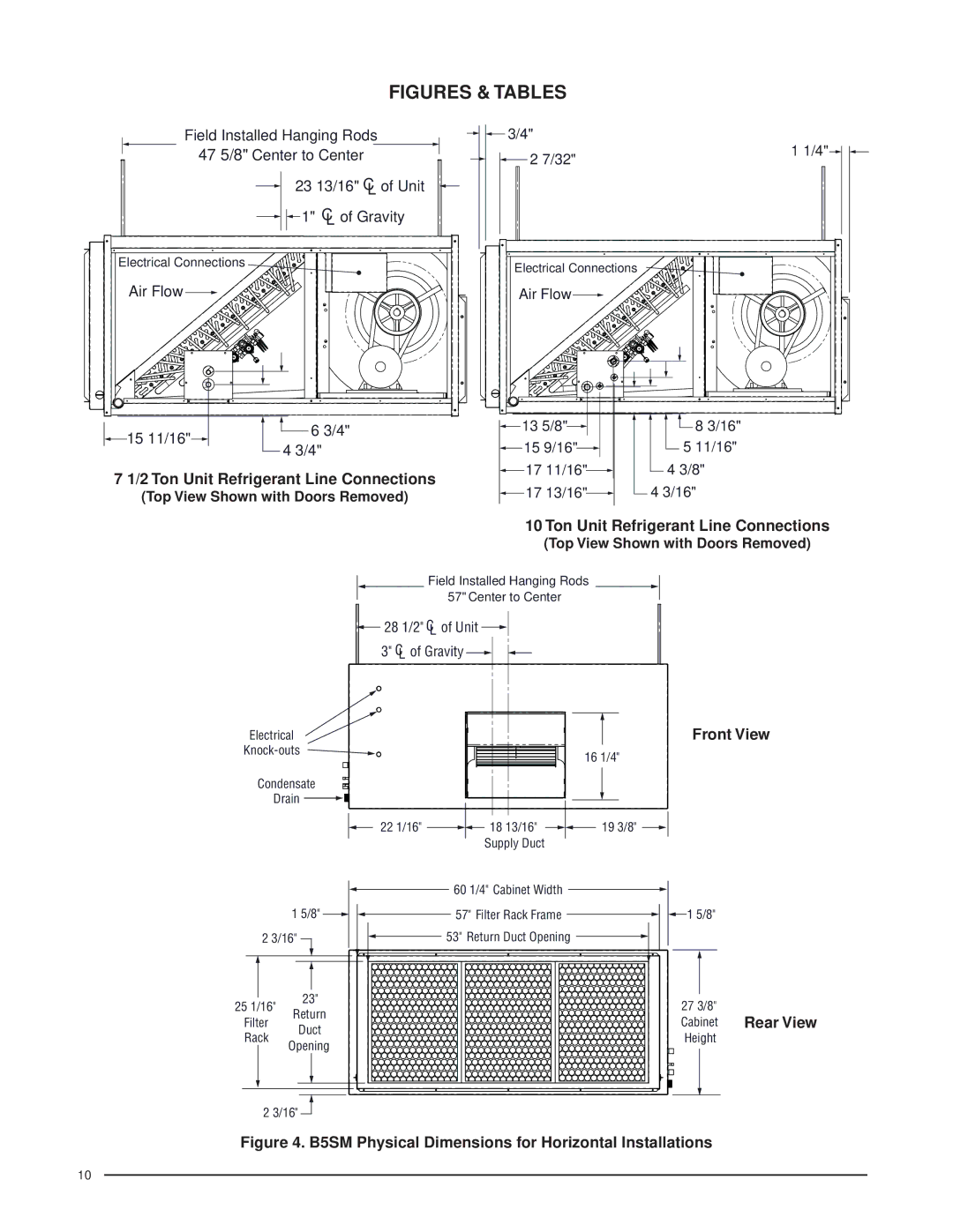 Nordyne B5SM -090 installation instructions Ton Unit Refrigerant Line Connections, Front View 