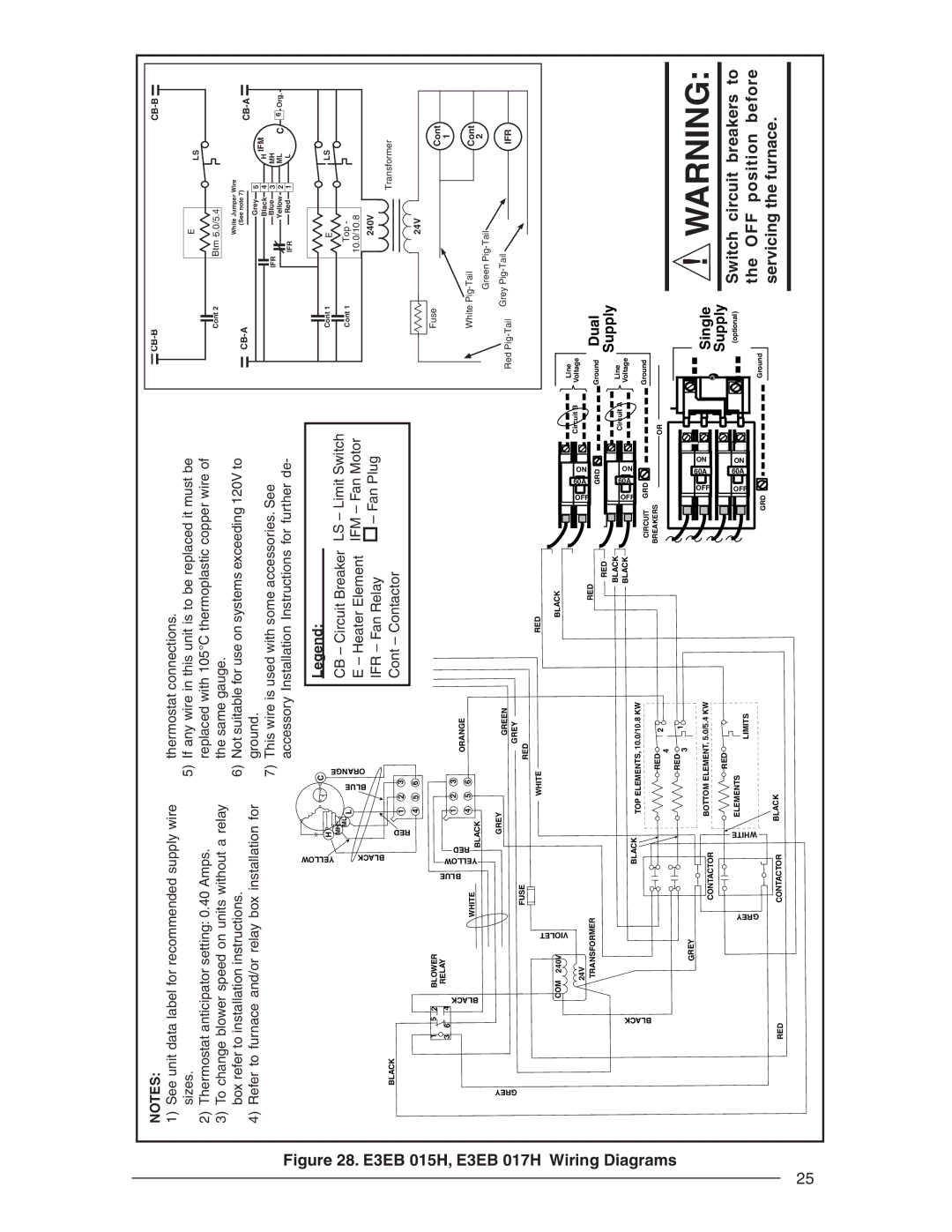 Nordyne user service E3EB 015H, E3EB 017H Wiring Diagrams 