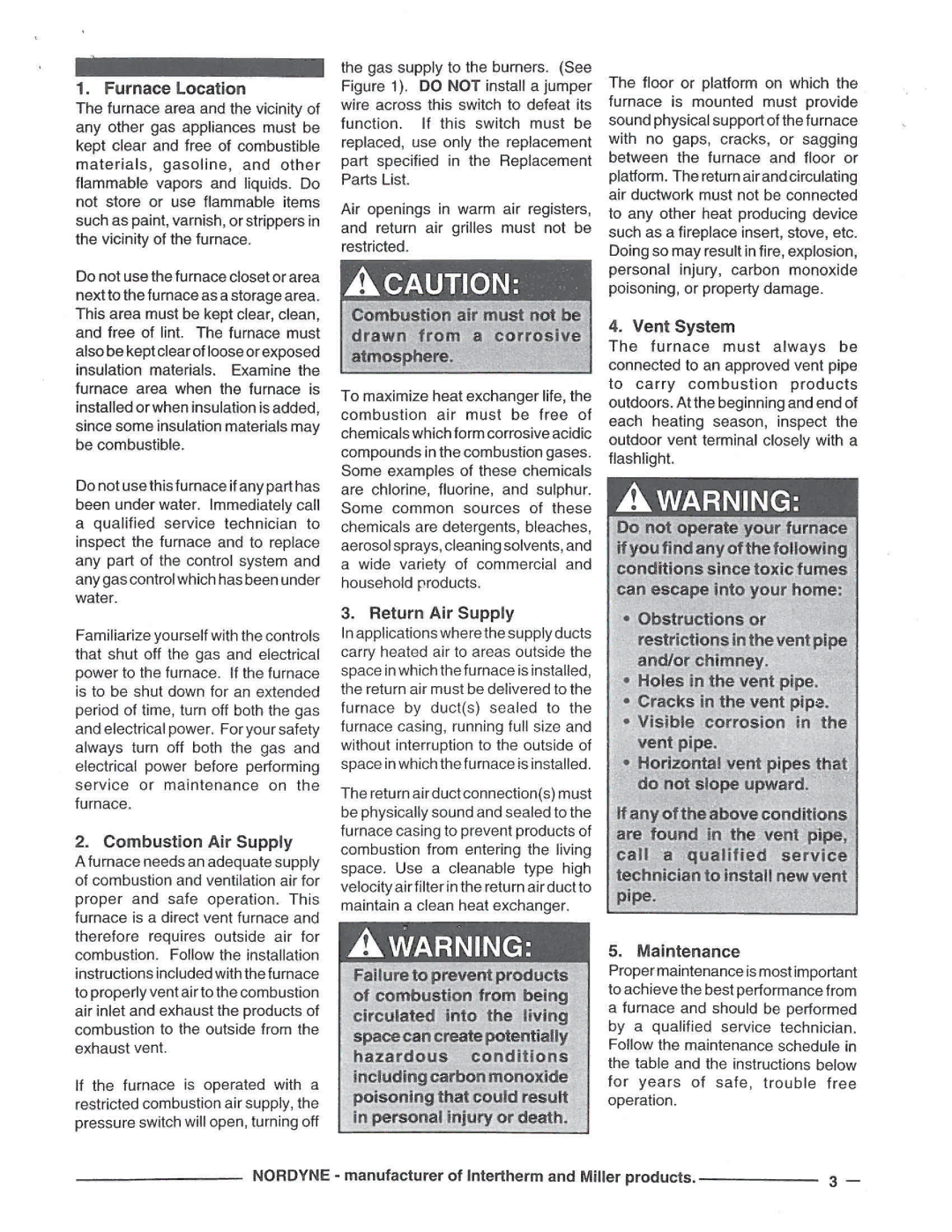 Nordyne G5RC manual 