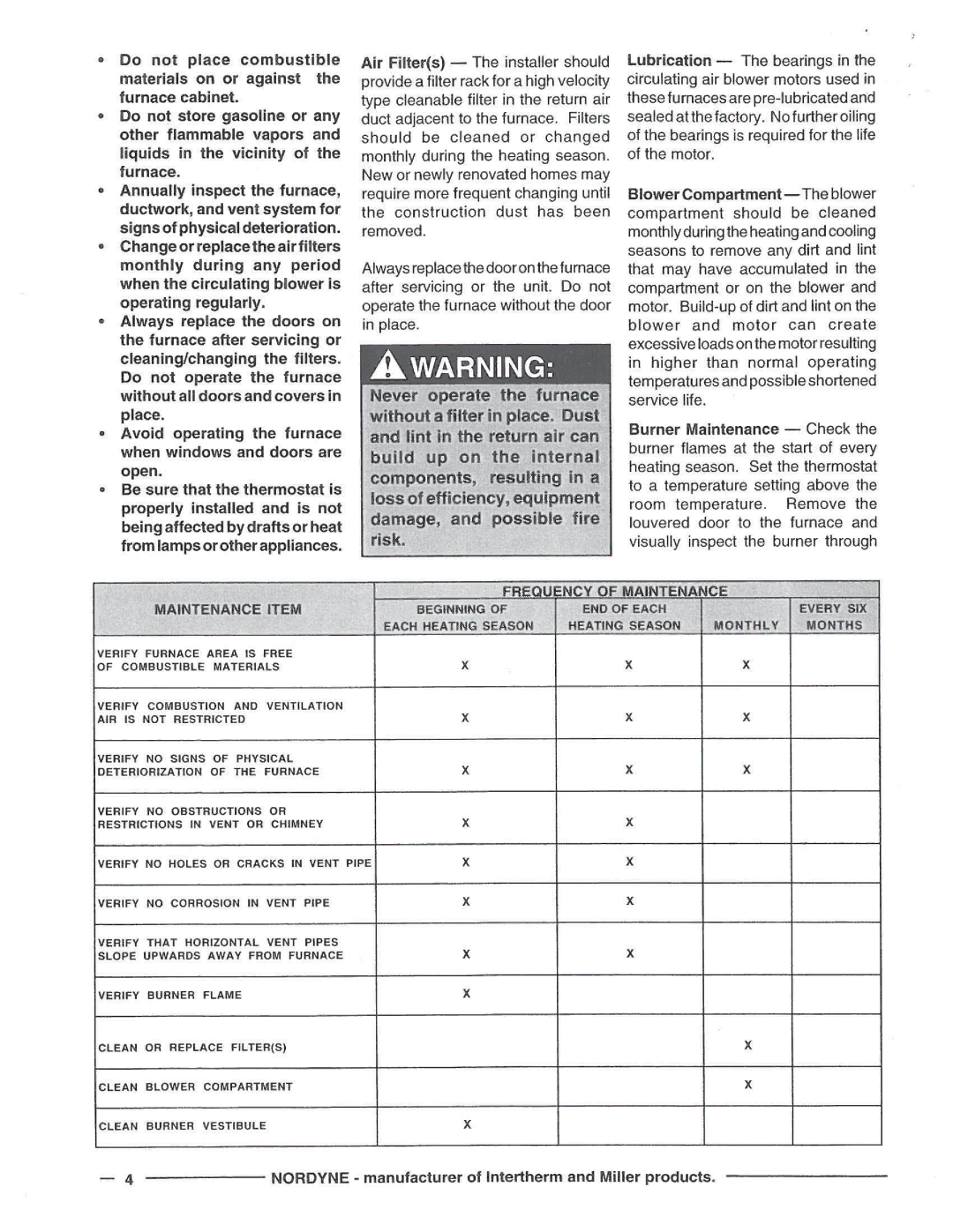 Nordyne G5RC manual 