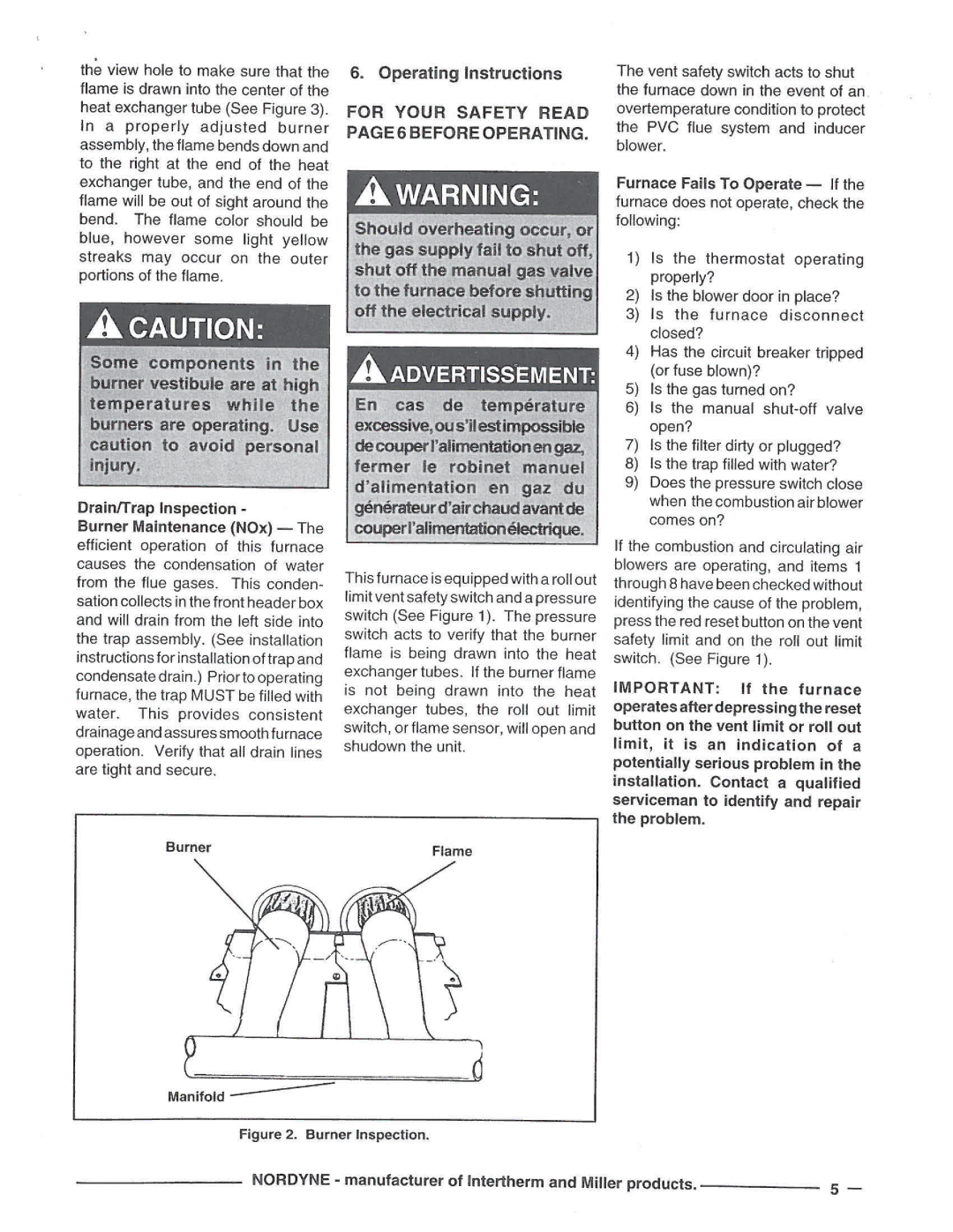 Nordyne G5RC manual 