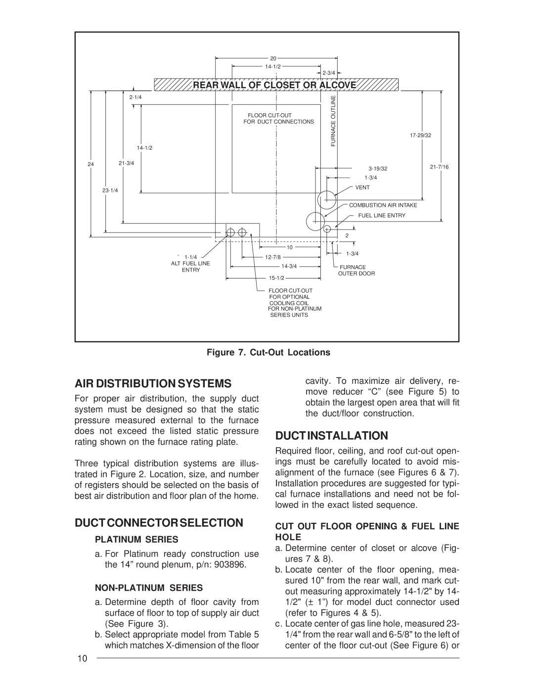 Nordyne M3RL Series installation instructions AIR Distribution Systems, Duct Connector Selection, Duct Installation 