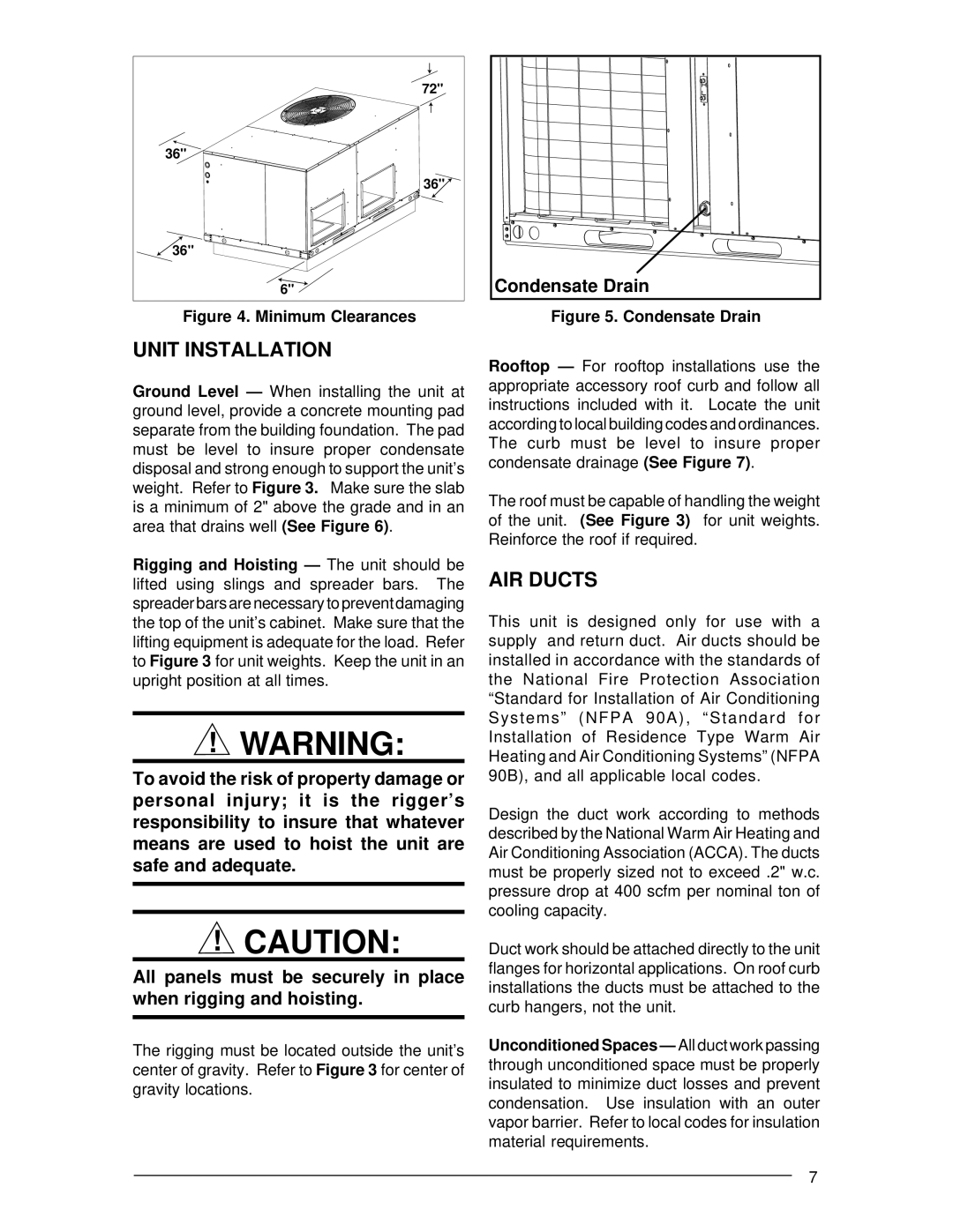 Nordyne Q4 Series installation instructions Unit Installation, AIR Ducts 