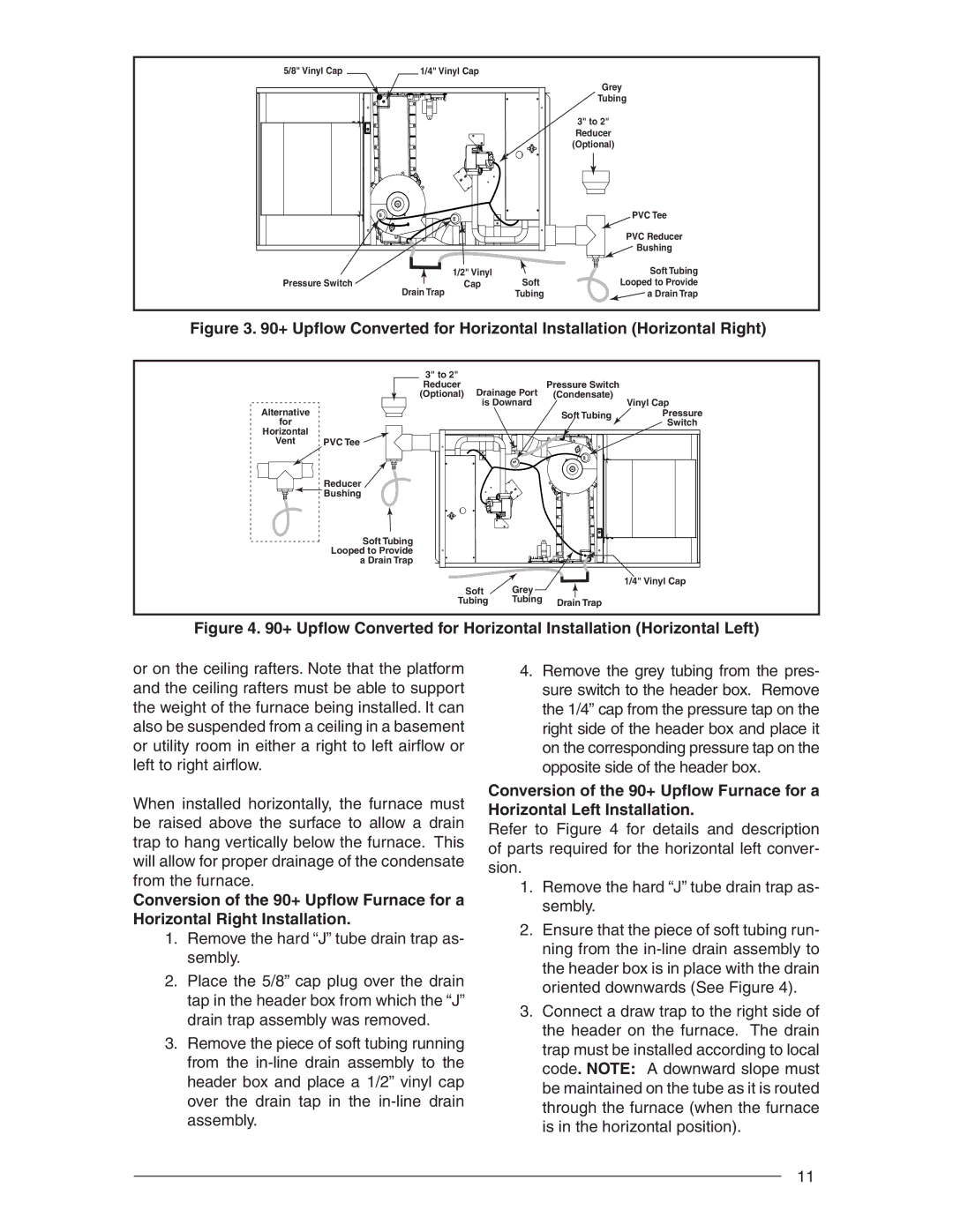 Nordyne RC 92+, RL 90+ installation instructions Vinyl Cap Grey Tubing 