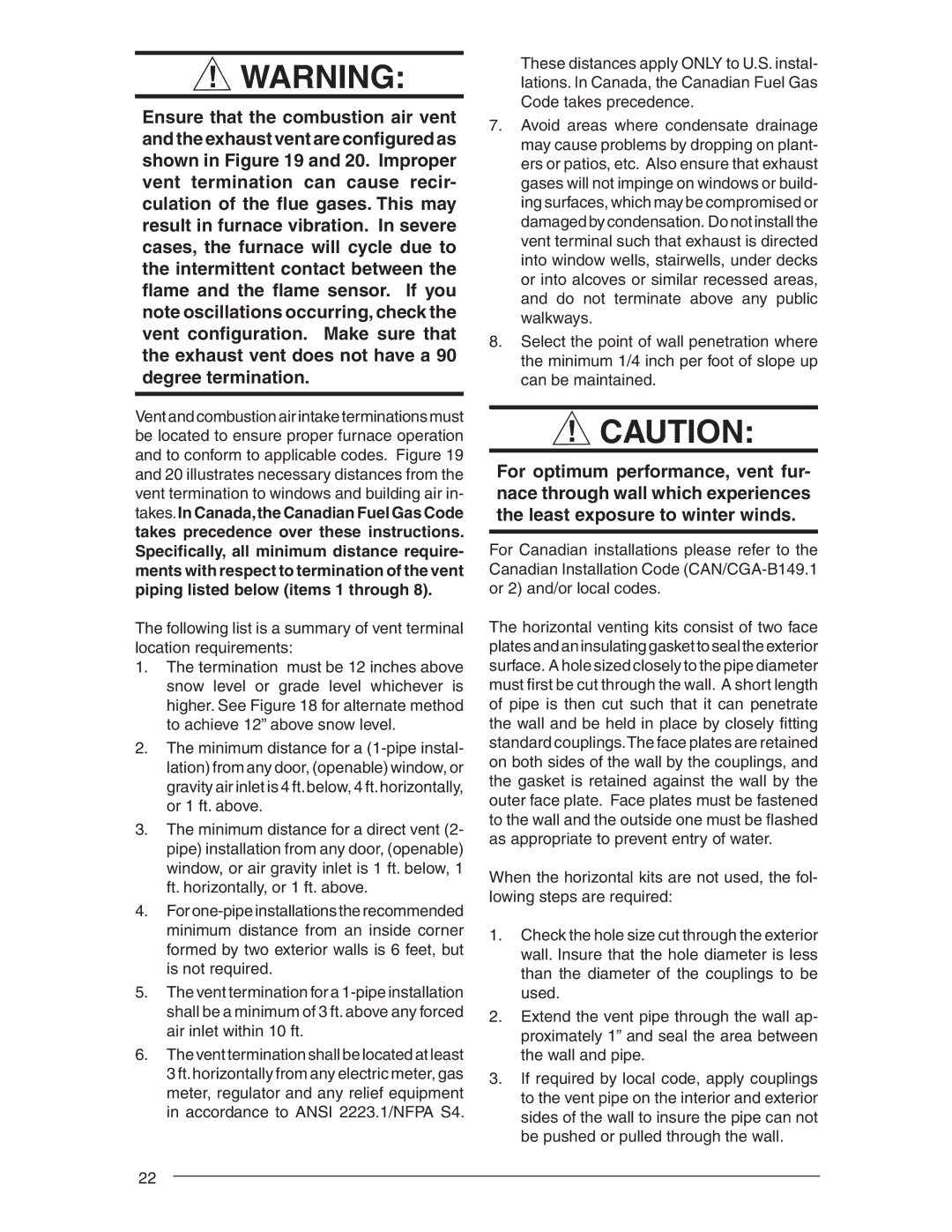 Nordyne RL 90+, RC 92+ installation instructions 