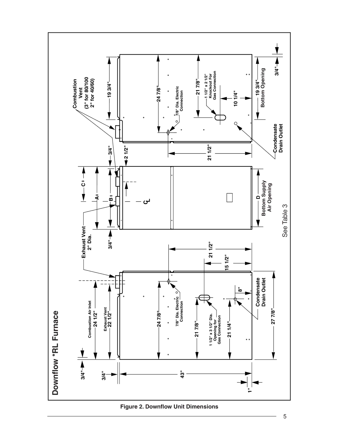 Nordyne RC 92+, RL 90+ installation instructions Downﬂow *RL Furnace 