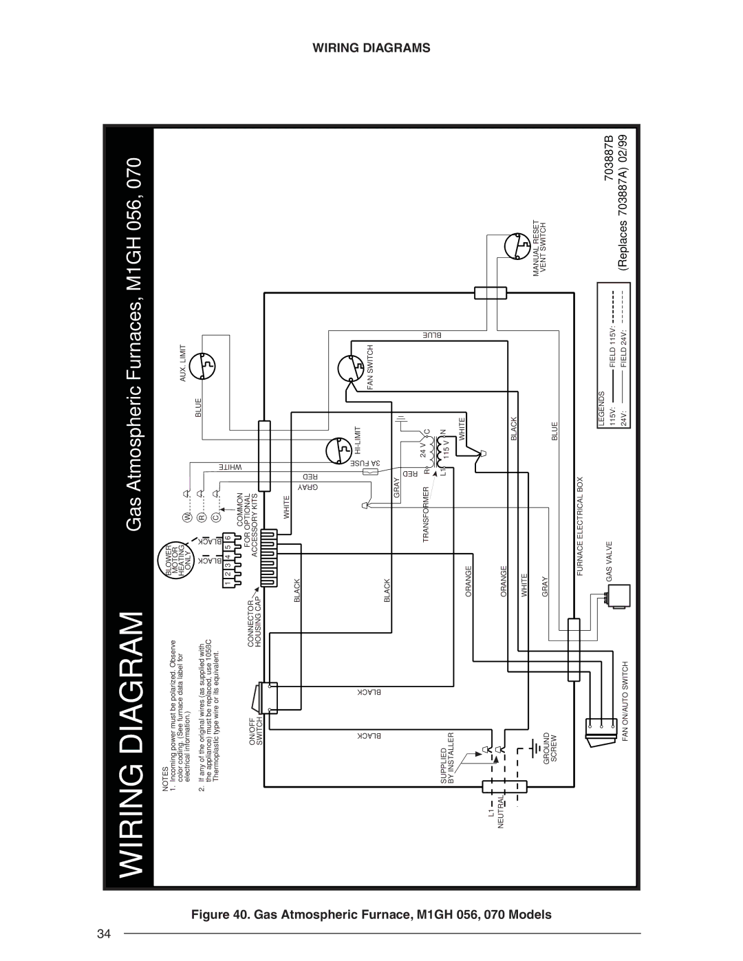 Nordyne SERIES M1B, AND M5S installation instructions Wiring Diagrams, Models 