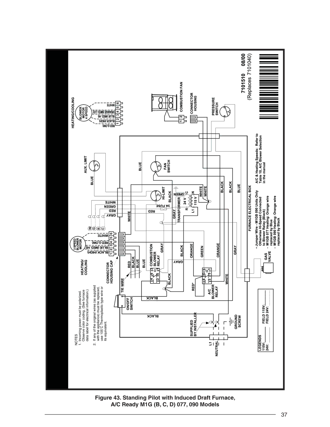 Nordyne AND M5S, SERIES M1B installation instructions Wiring Diagram 