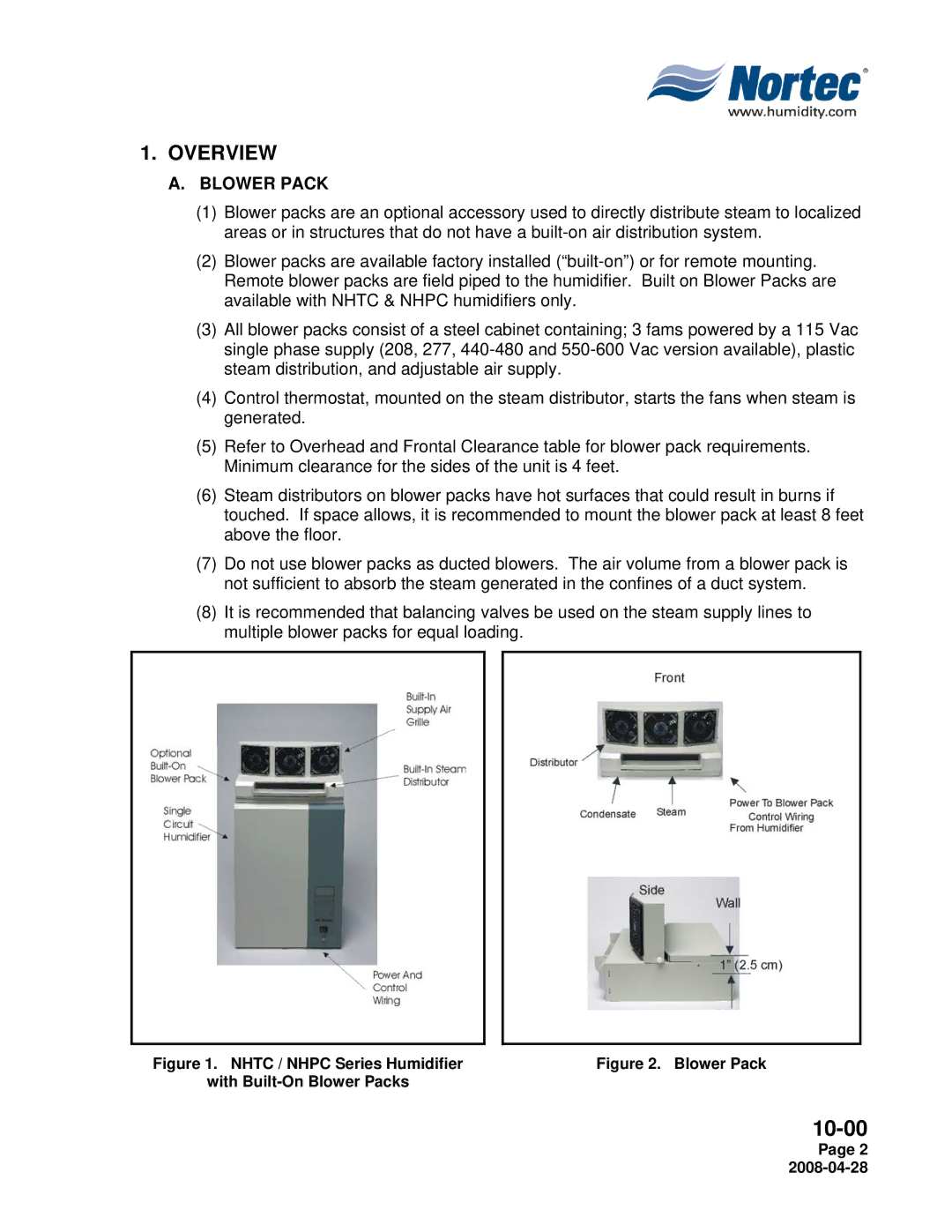 Nortec 380V installation manual Overview, Blower Pack 