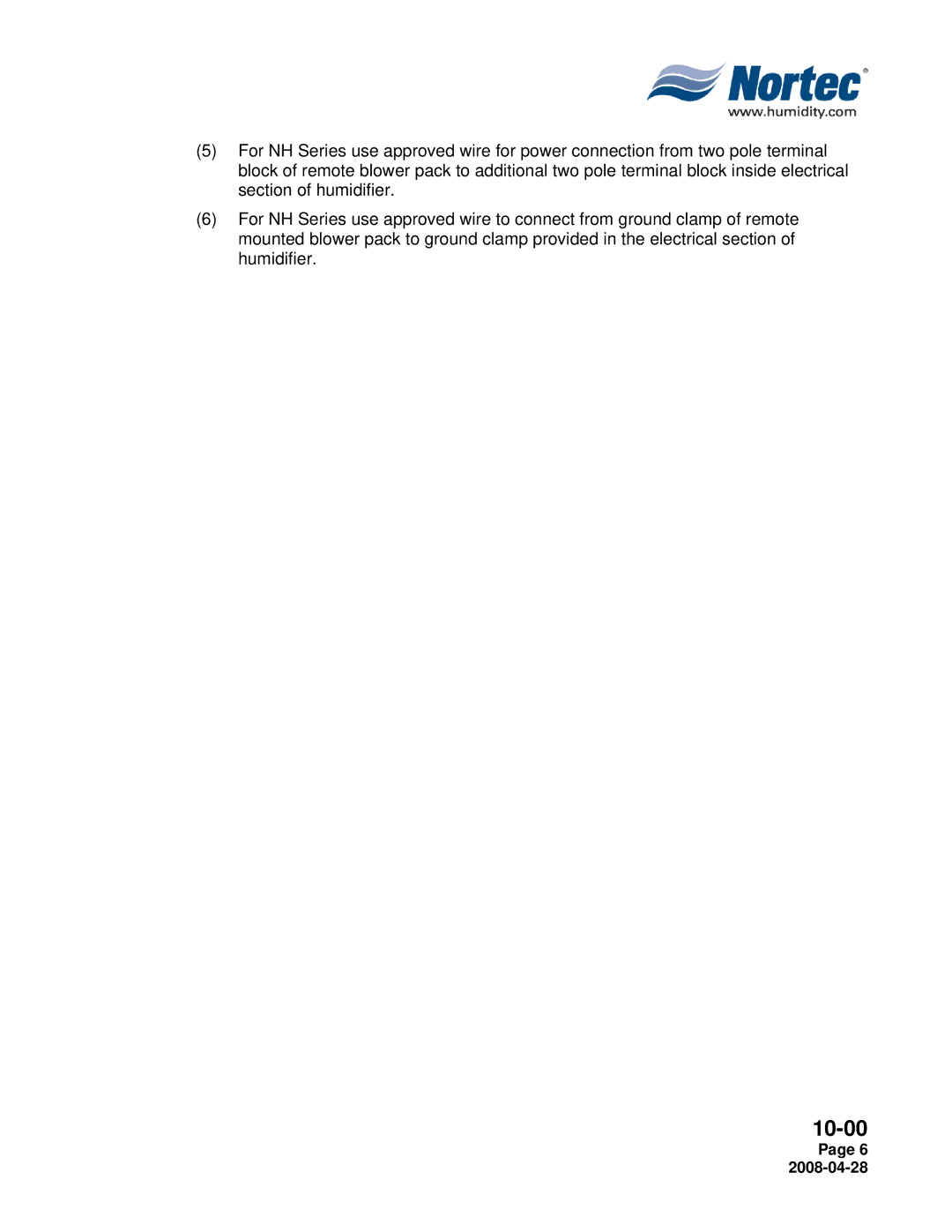 Nortec 380V installation manual 10-00 