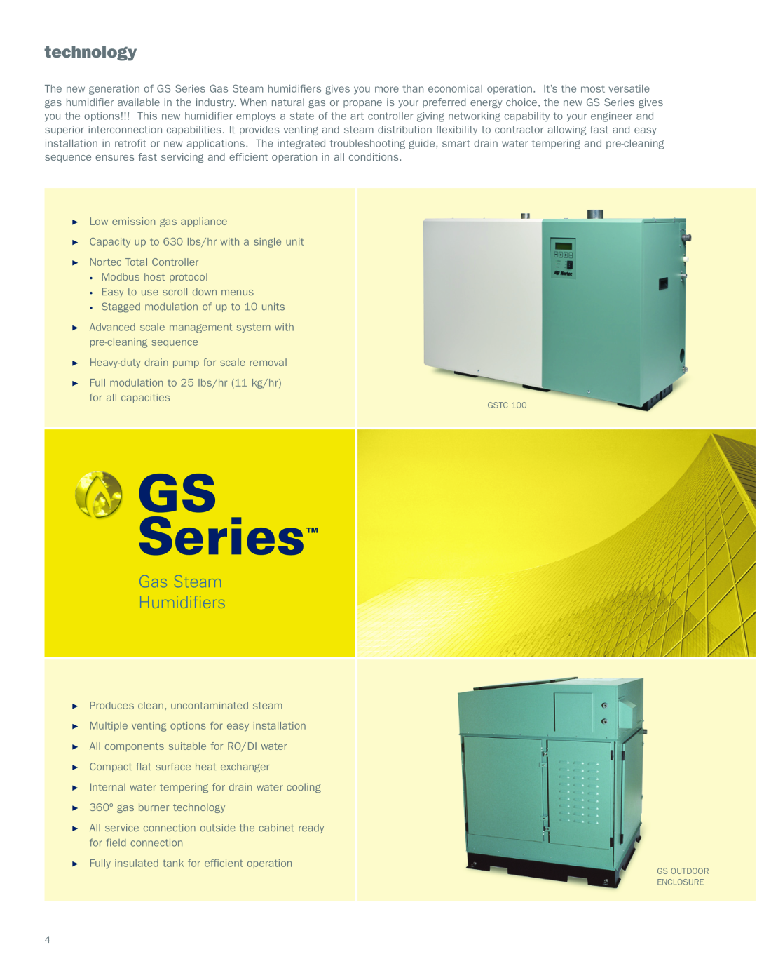 Nortec GS Series manual technology, Gas Steam Humidifiers 