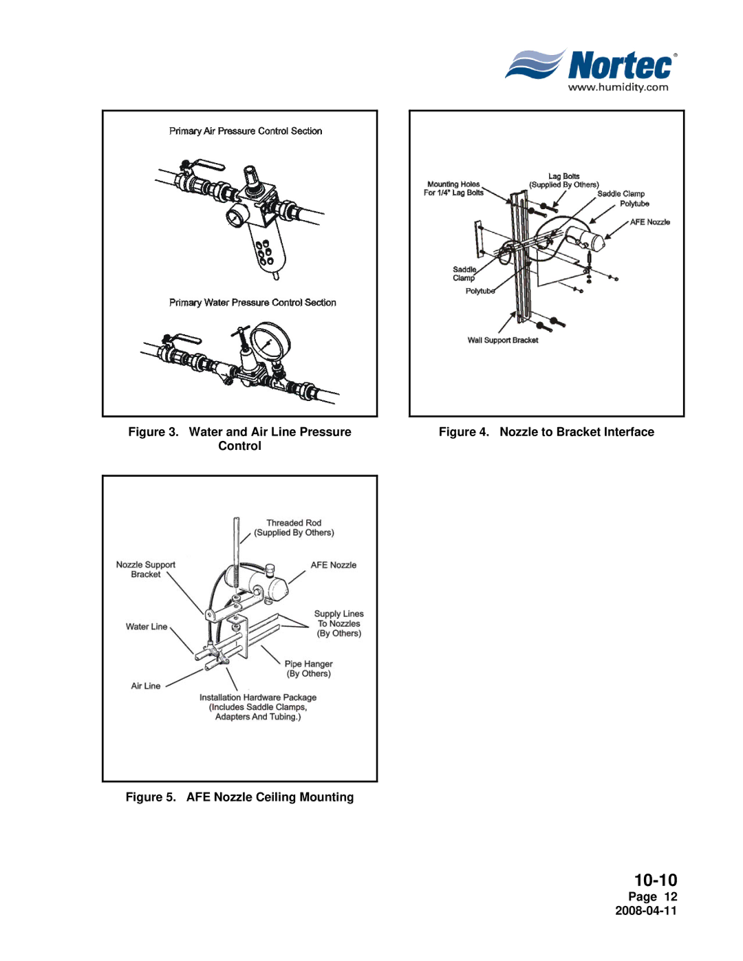 Nortec Industries Airfog Series installation manual Water and Air Line Pressure Control 