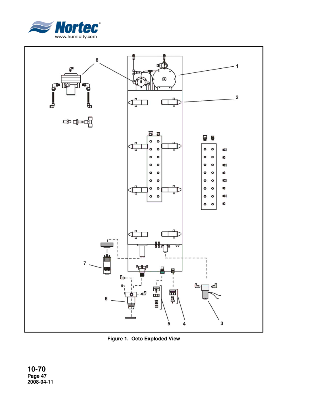 Nortec Industries Airfog Series installation manual Octo Exploded View 