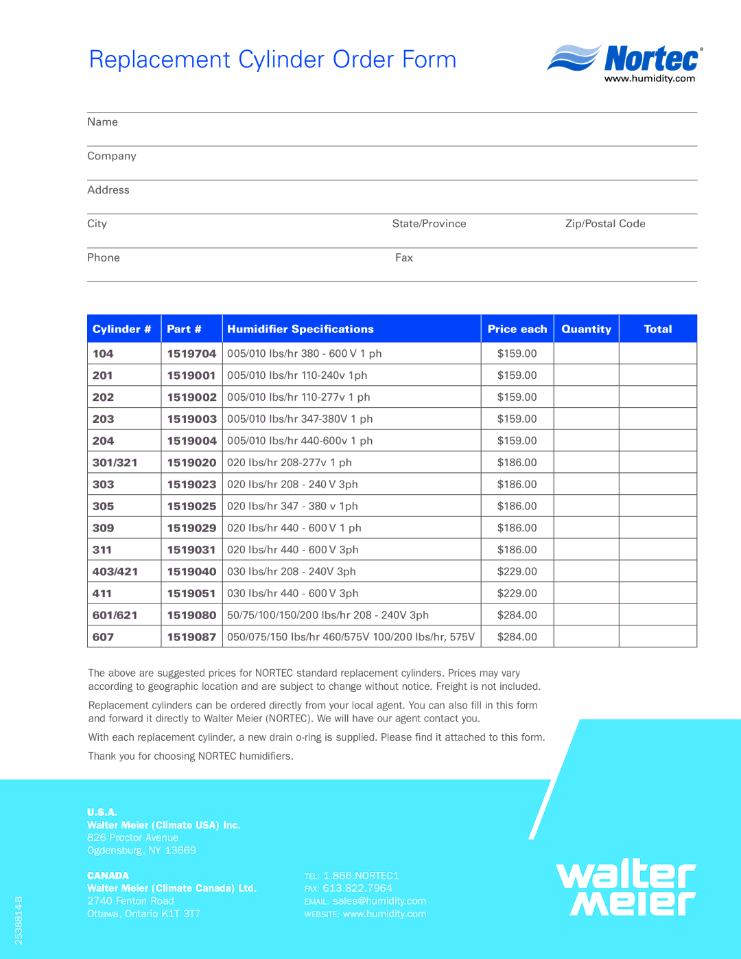 Nortec Industries Electric Steam Humidifiers manual Remember to check, Your cylinders regularly 