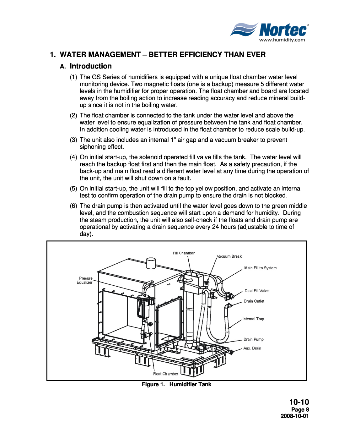 Nortec Industries GSTC Outdoor, GSTC Indoor, GSP Indoor manual 10-10, Humidifier Tank, Page 
