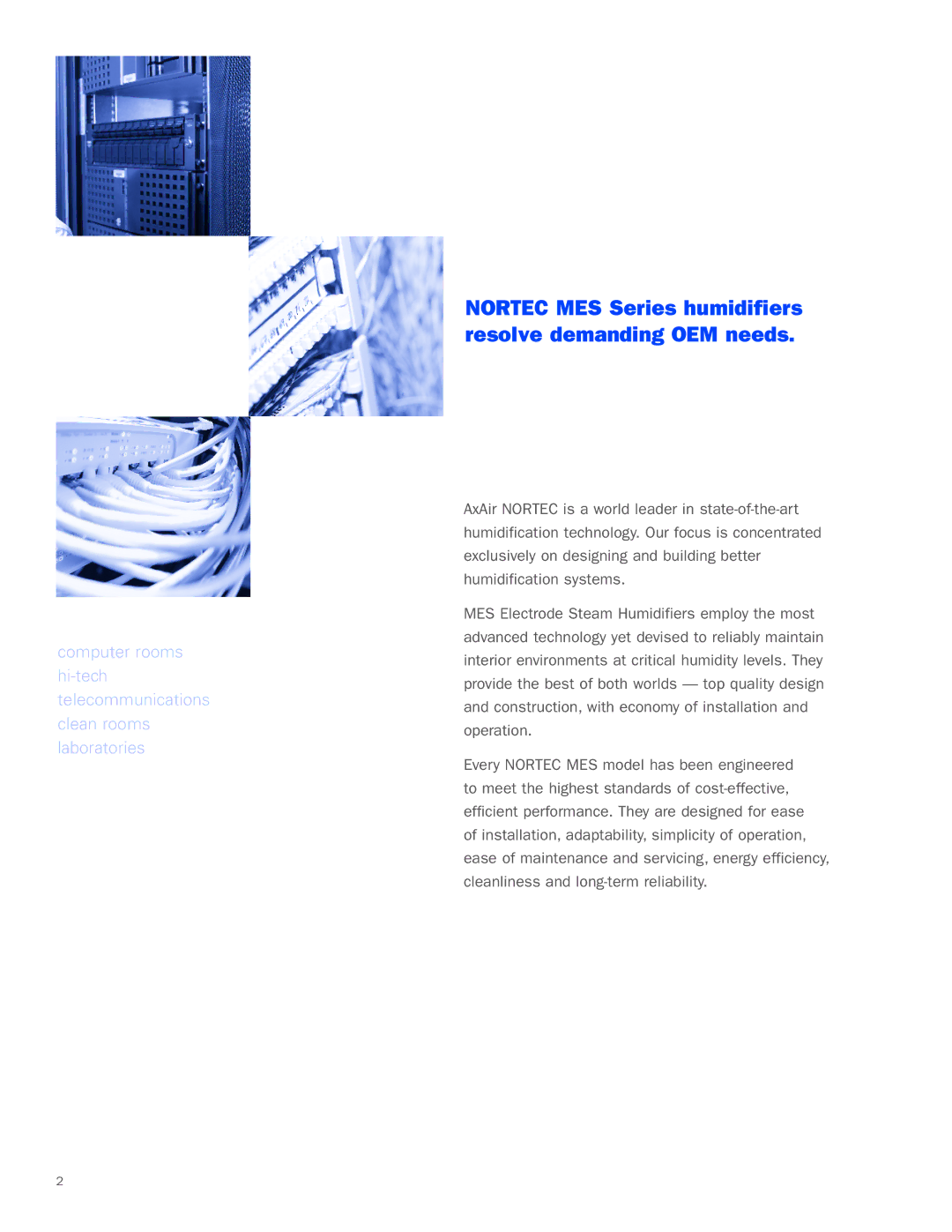 Nortec Industries manual Nortec MES Series humidifiers resolve demanding OEM needs 