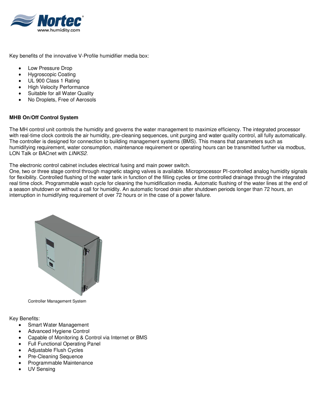 Nortec Industries manual MHB On/Off Control System 