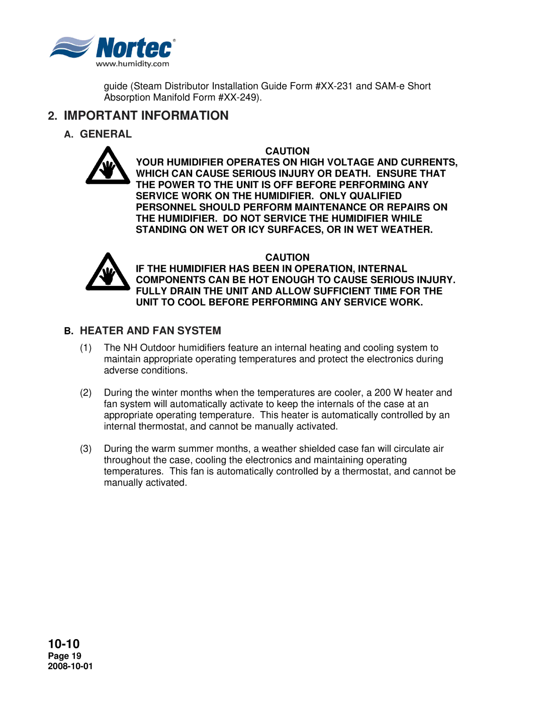 Nortec Industries NH Series installation manual Important Information 