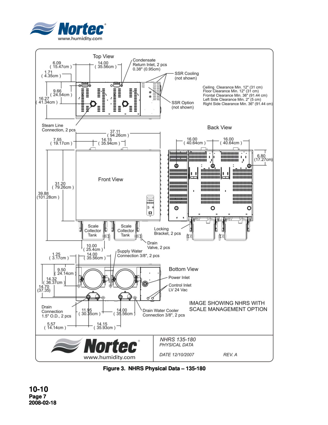 Nortec Industries NHRS Series manual 10-10, NHRS Physical Data, Page 