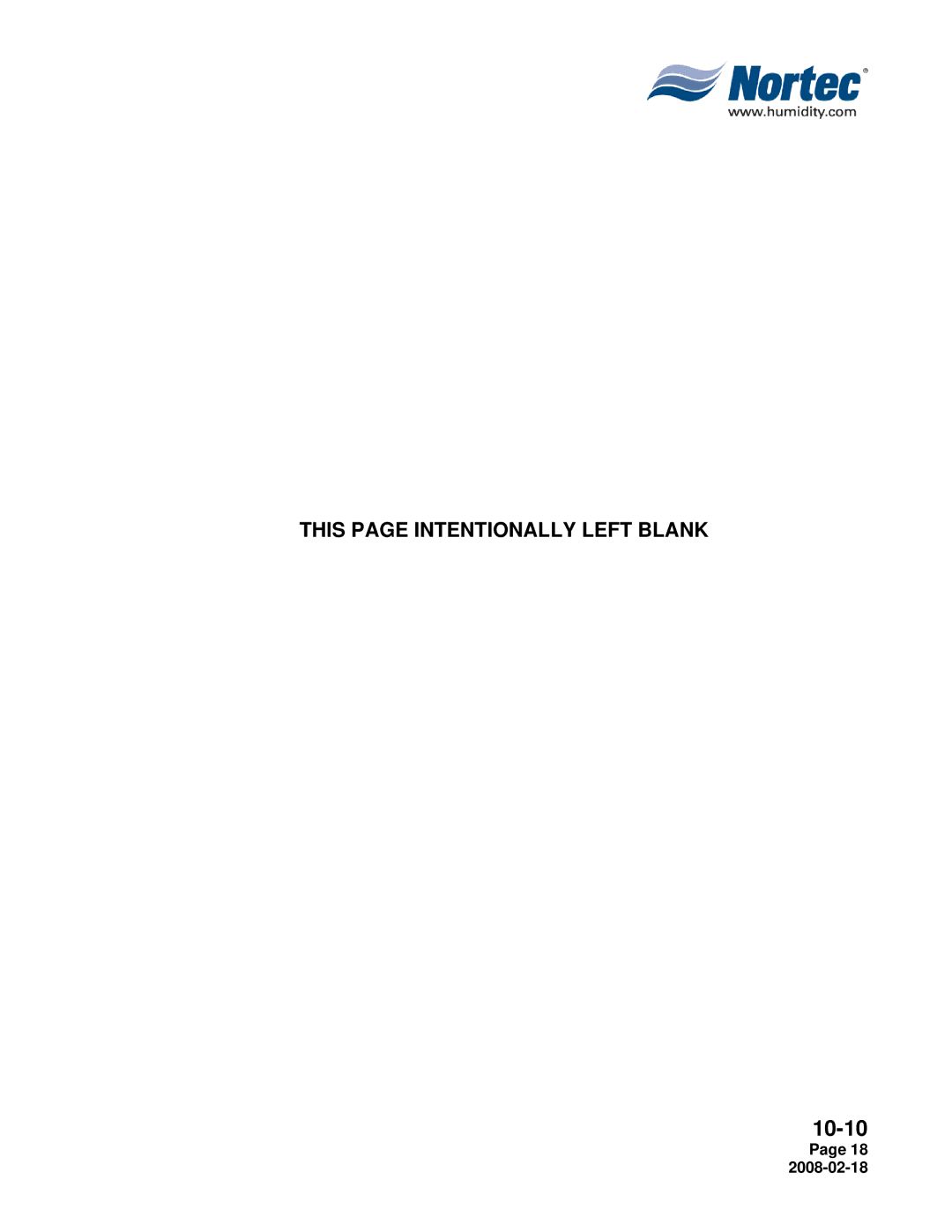 Nortec Industries NHTC Series installation manual This page Intentionally Left Blank 