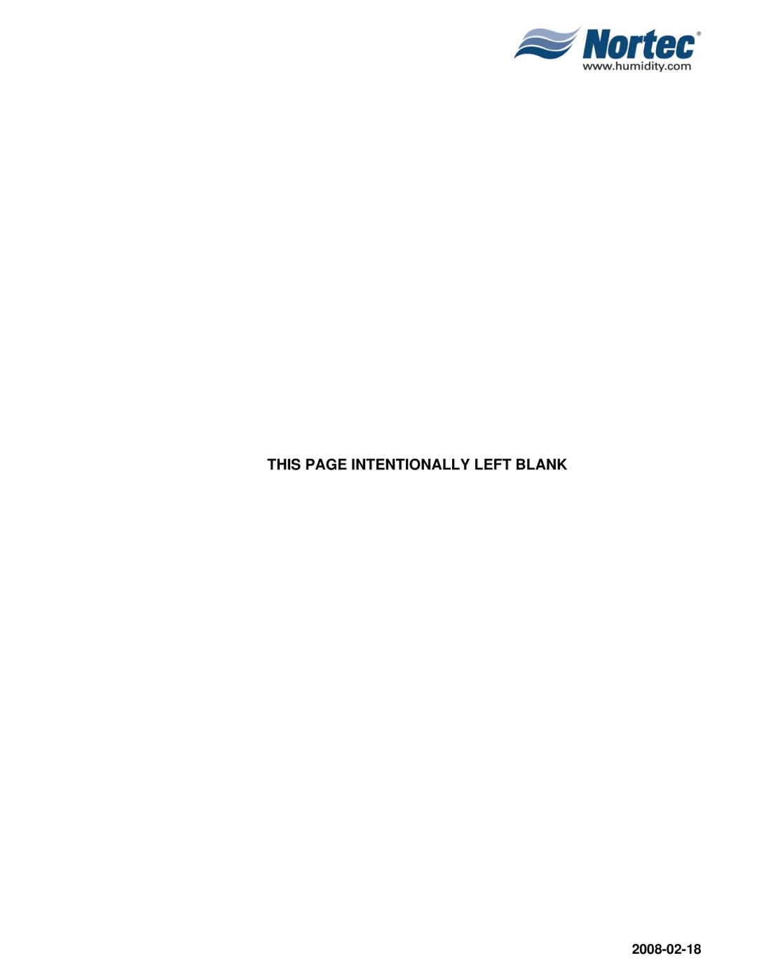 Nortec Industries NHTC Series installation manual This page Intentionally Left Blank 