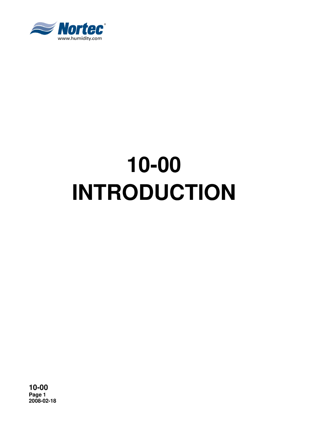 Nortec Industries NHTC Series installation manual Introduction, 10-00 