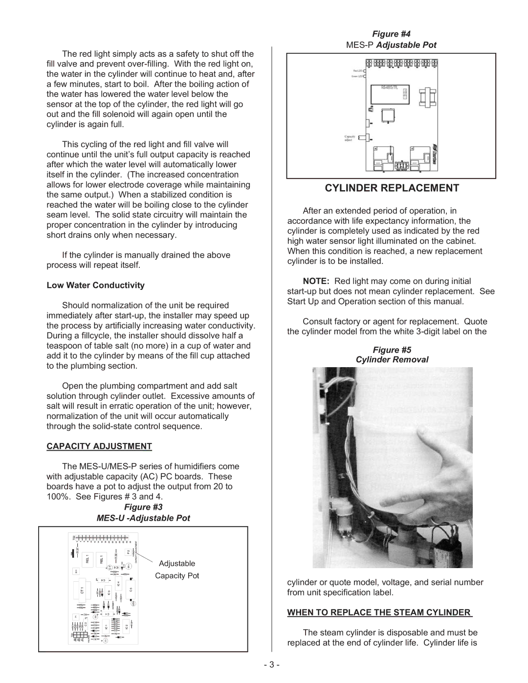 Nortec Industries None manual Cylinder Replacement, Low Water Conductivity 