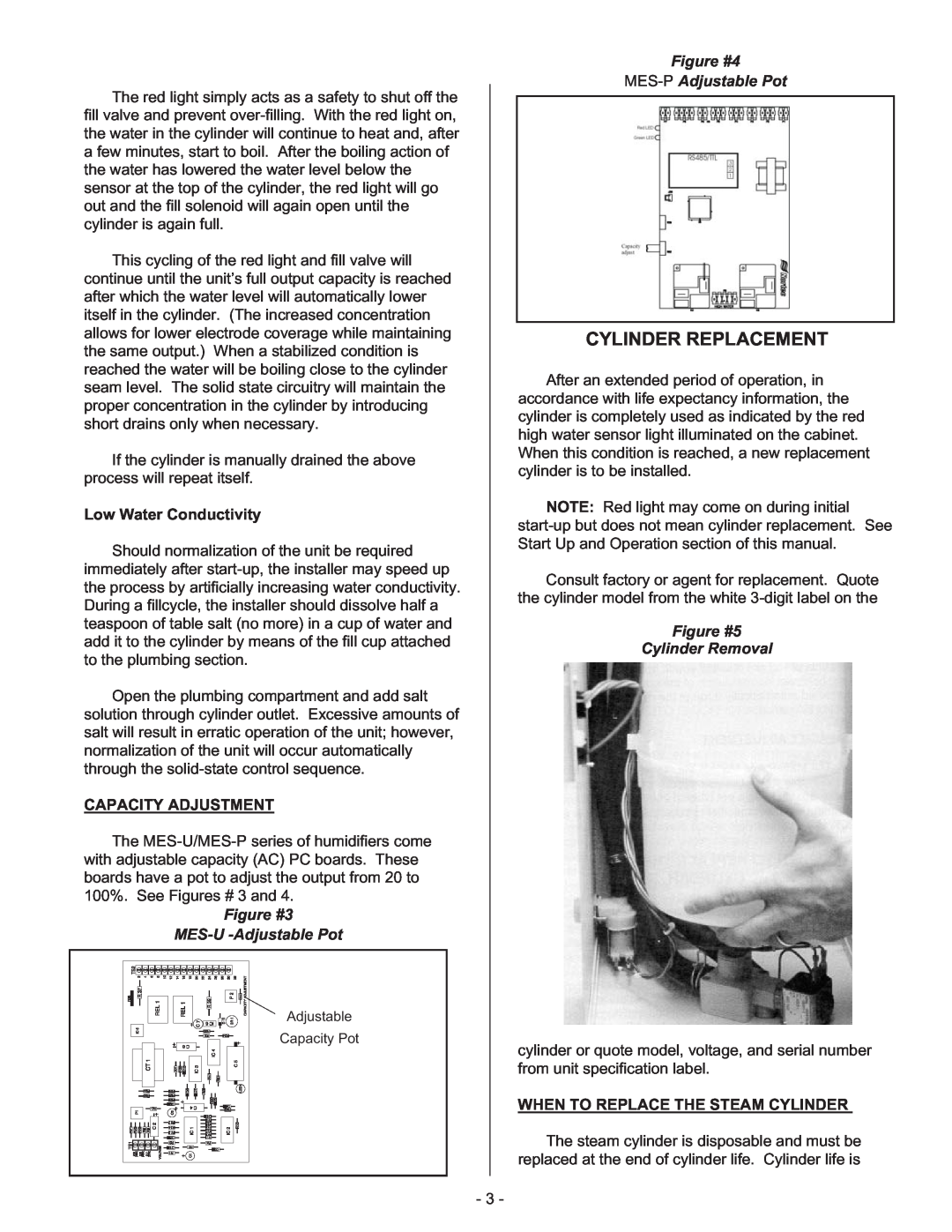 Nortec Industries None manual Ad ustable, Capacity Pot, Cylinder Replacement, Figure #3 MES-U -AdjustablePot 