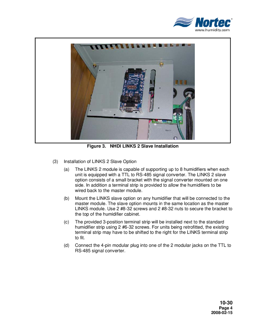 Nortec Industries NHDI, SETC, NHSC installation manual Nhdi Links 2 Slave Installation 