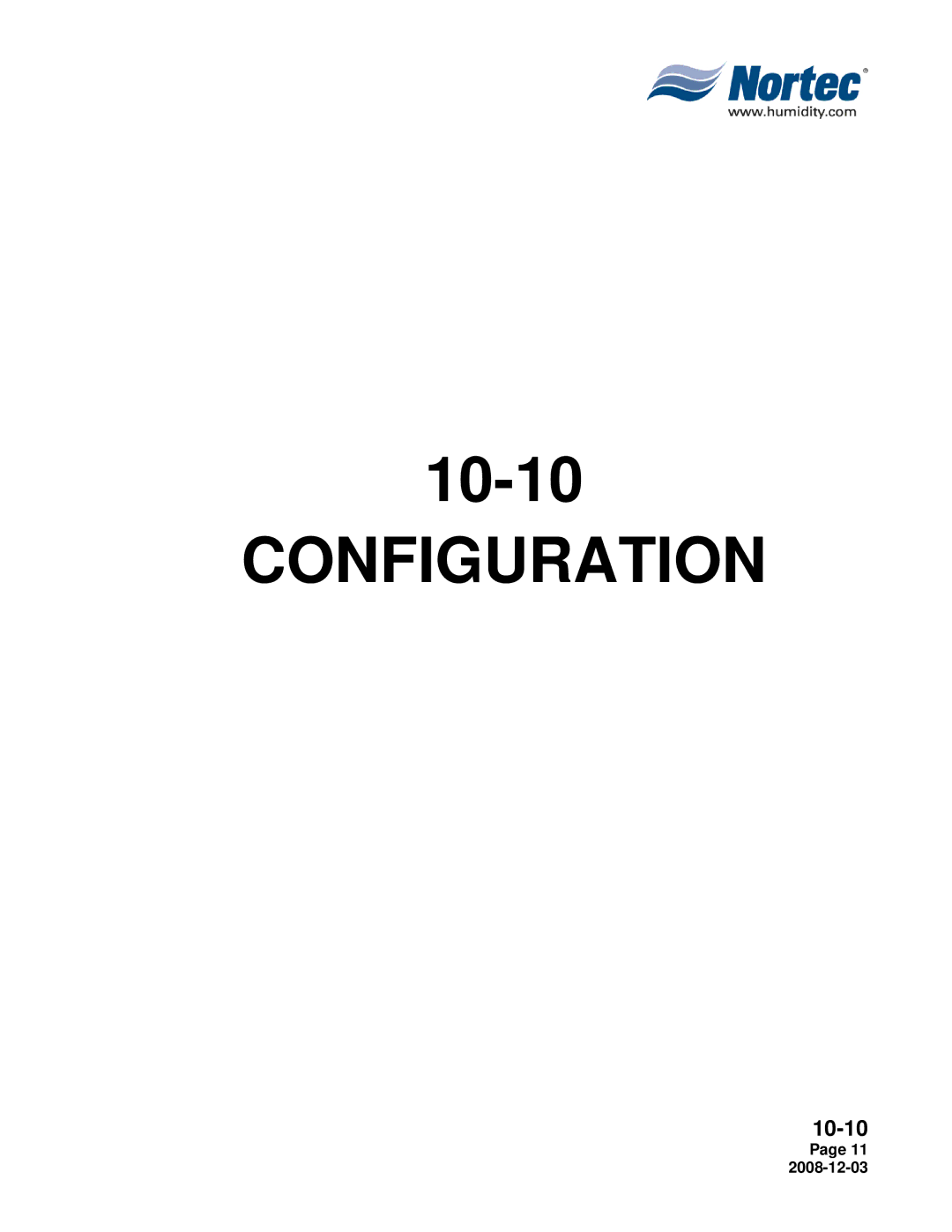 Nortec MH Series installation manual Configuration 