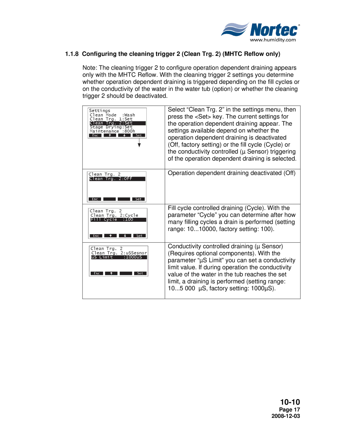 Nortec MH Series installation manual 10-10 