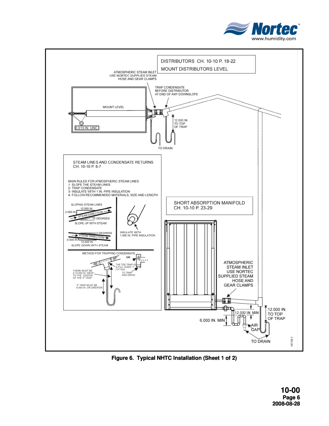 Nortec NH Series installation manual 10-00, Typical NHTC Installation Sheet 1 of, Page 6 