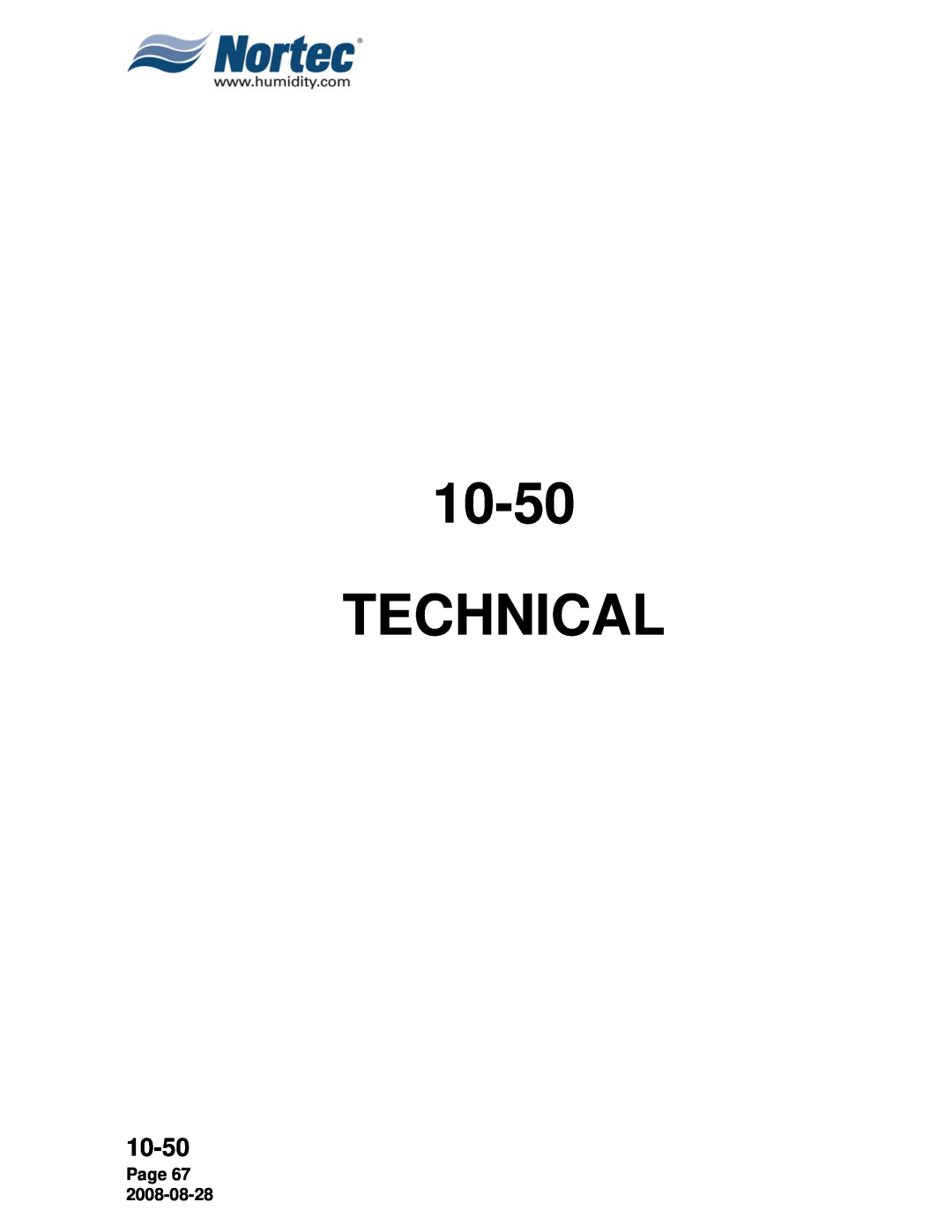 Nortec NH Series installation manual Technical, 10-50, Page 67 
