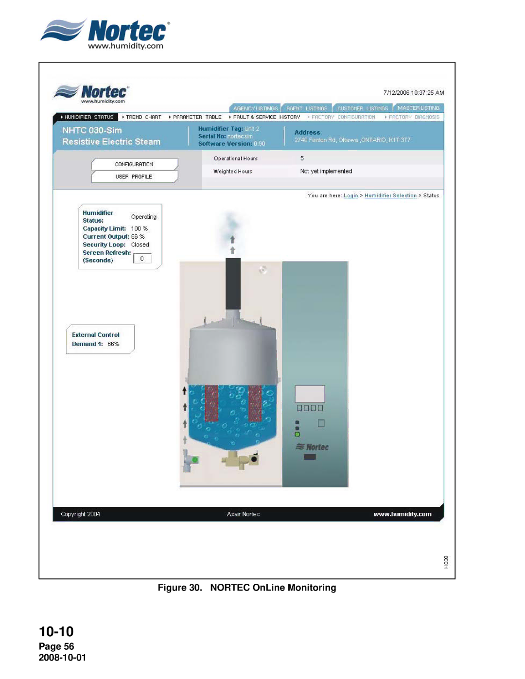 Nortec NHPC, NHTC manual Nortec OnLine Monitoring 