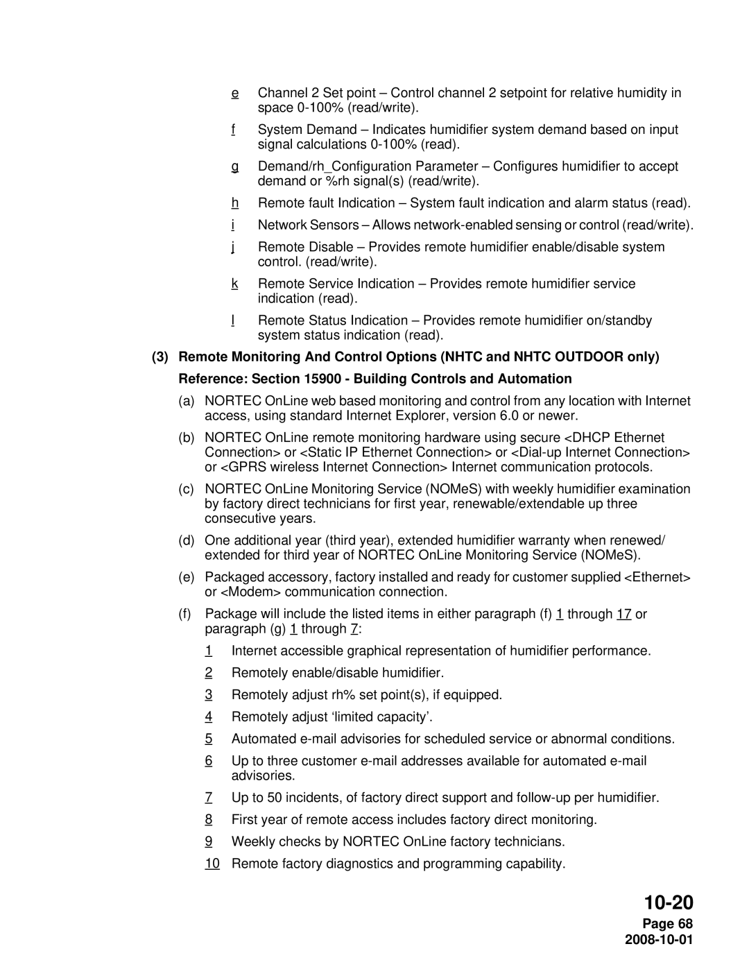 Nortec NHPC, NHTC manual 10-20 