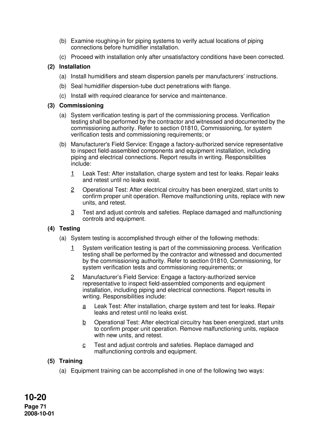 Nortec NHTC, NHPC manual Installation, Commissioning, Testing, Training 