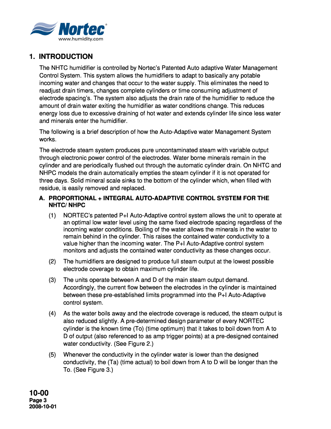 Nortec NHTC, NHPC manual Introduction, 10-00, Page 3 