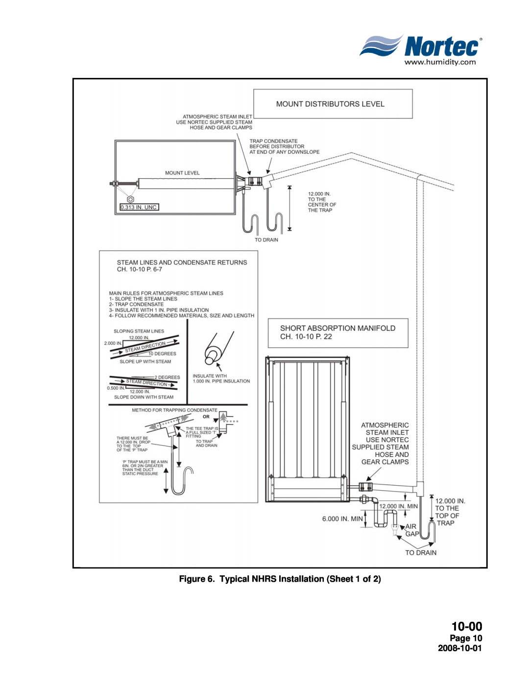 Nortec NHPC, NHTC manual 10-00, Typical NHRS Installation Sheet 1 of, Page 10 