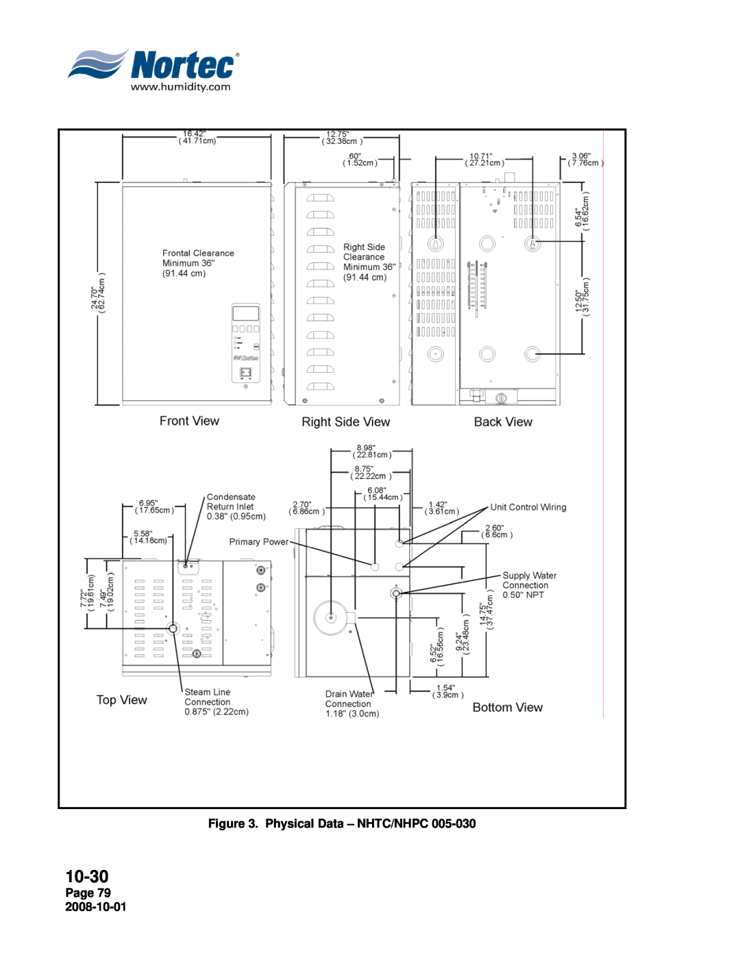 Nortec manual 10-30, Physical Data – NHTC/NHPC, Page 79 
