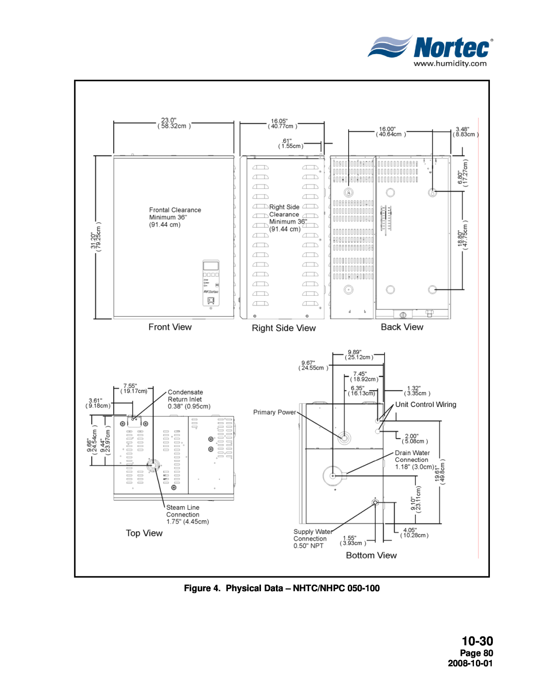 Nortec manual 10-30, Physical Data – NHTC/NHPC, Page 80 