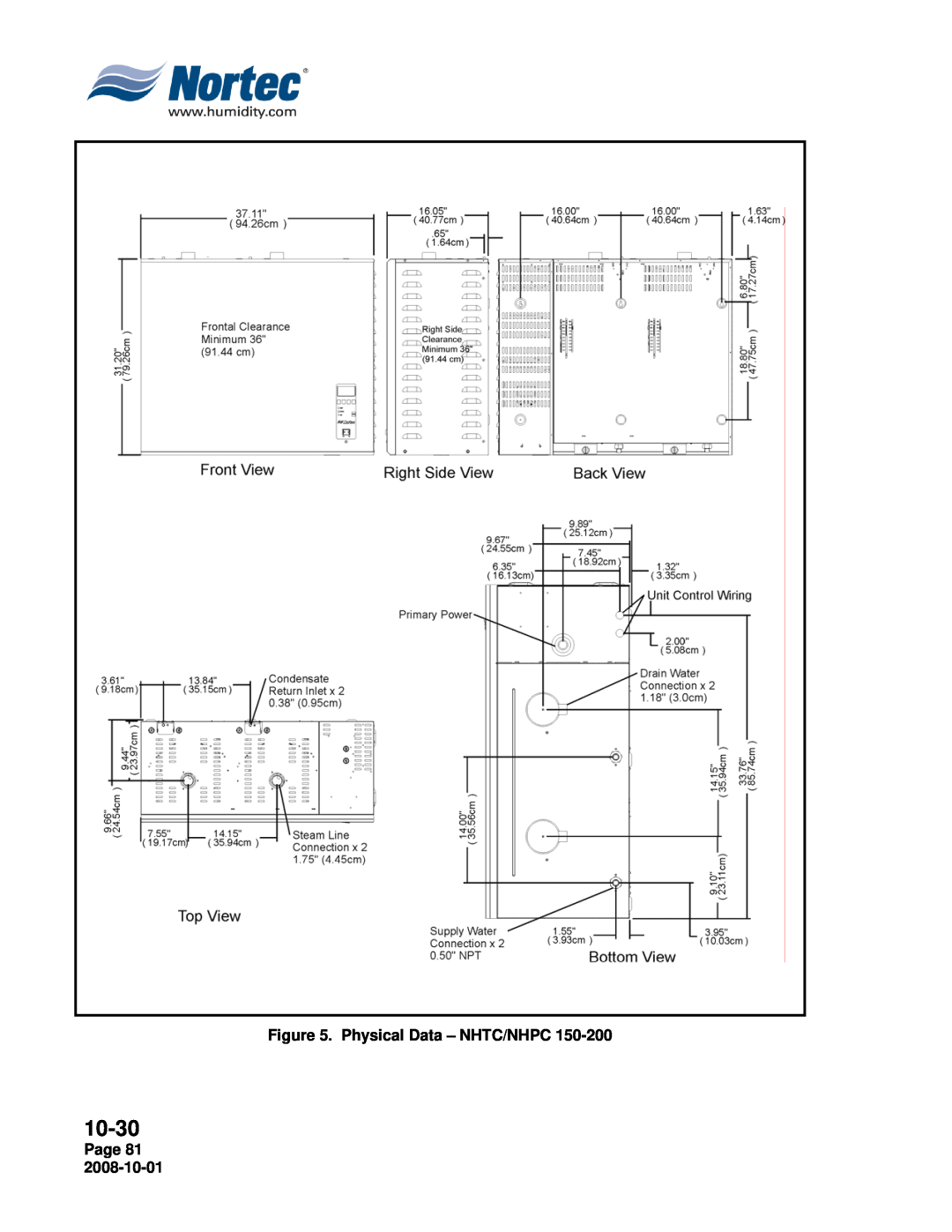 Nortec manual 10-30, Physical Data – NHTC/NHPC, Page 81 