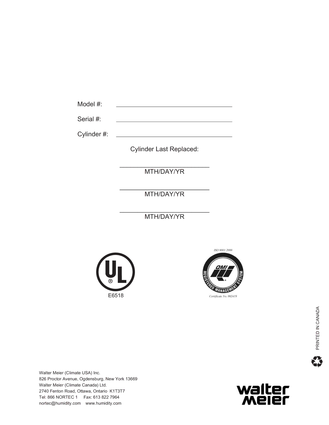 Nortec RESDELUX manual Mth/Day/Yr 