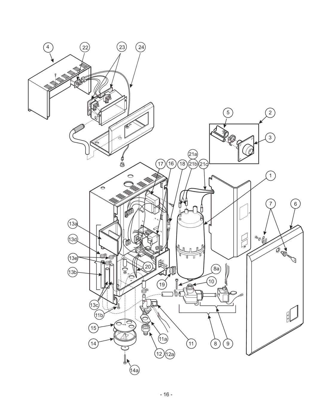 Nortec Steam Humidifiers manual 21a 21b 21c 13a 13d 13e 13b 13c 11b 11a 12 12a 14a 