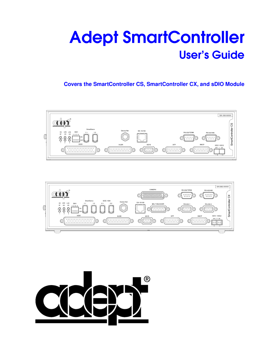 Nortech Systems RS-232/TERM, XUSR, RS-422/485, XSYS manual Adept SmartController, User’s Guide 