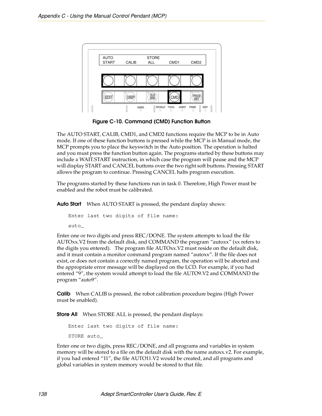 Nortech Systems RS-422/485, XUSR, XSYS Figure C-10. Command CMD Function Button, Adept SmartController User’s Guide, Rev. E 