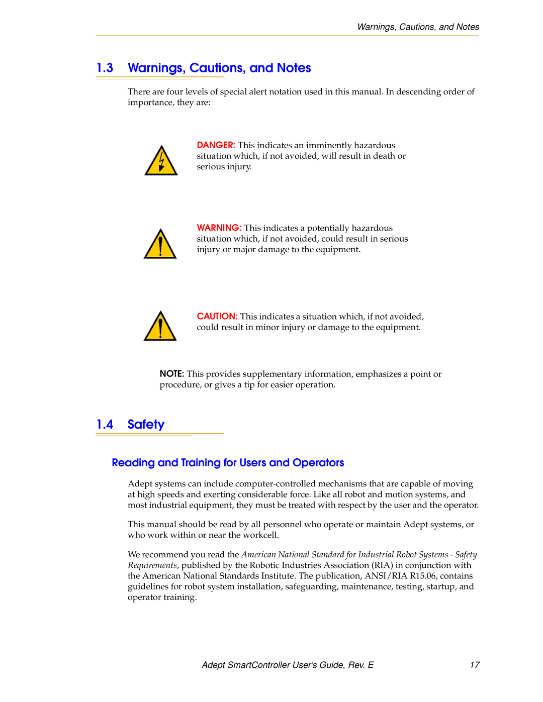 Nortech Systems RS-232/TERM, XUSR, RS-422/485, XSYS manual Safety, Reading and Training for Users and Operators 